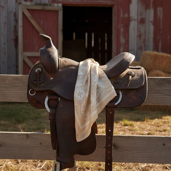 Beige White Paisley Square Scarf Wild Rag Bandana Print Satin Neck Head Wrap 27 - Picture 7 of 13